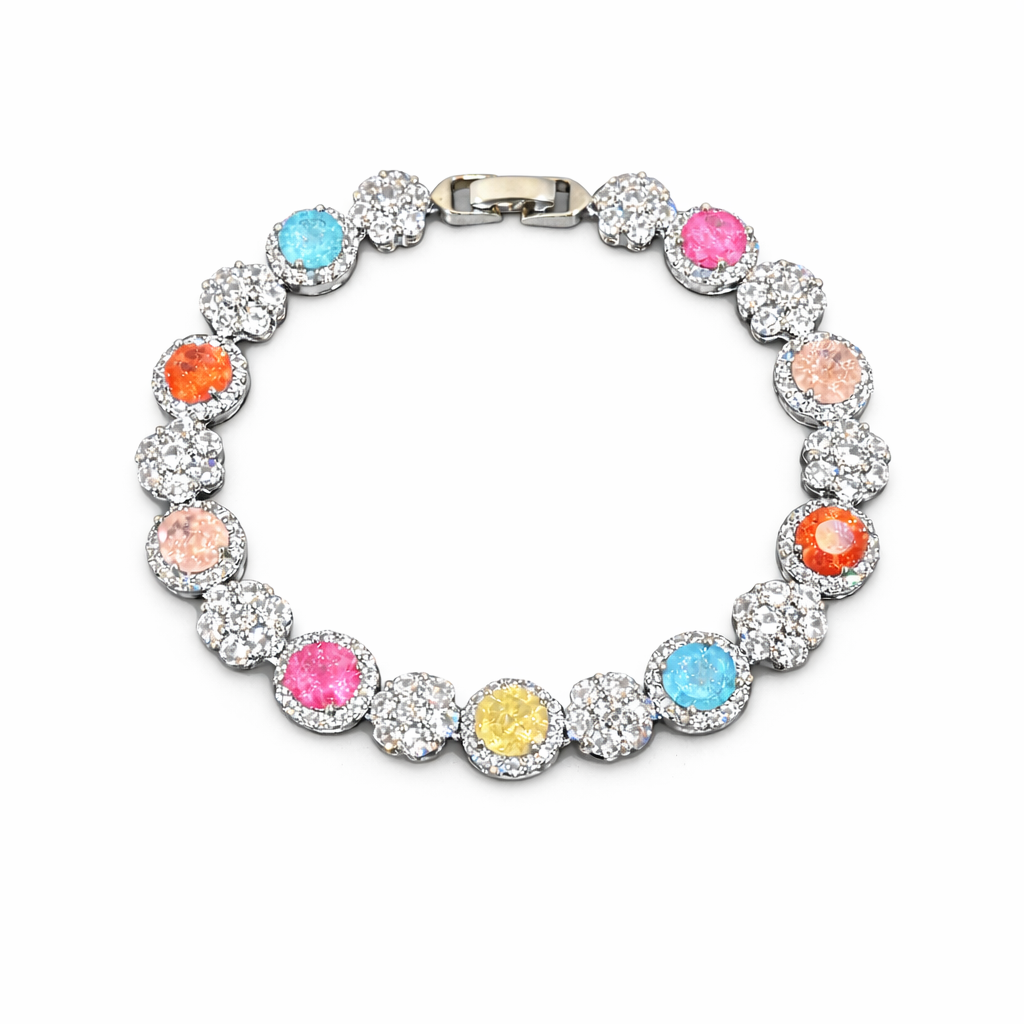 Multicolor Stone Blossom Bracelet