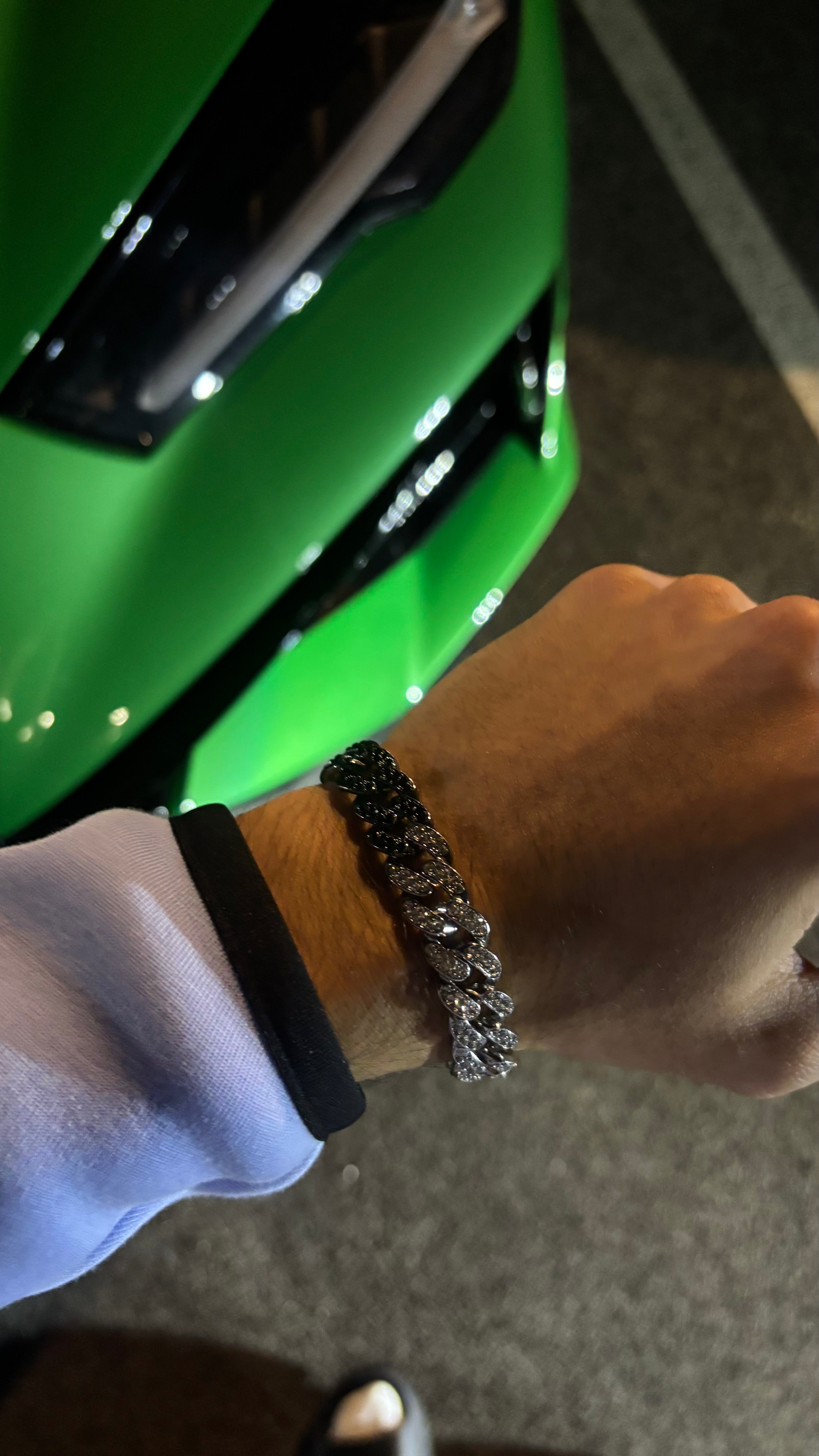 Two-Tone Iced Cuban Link Bracelet