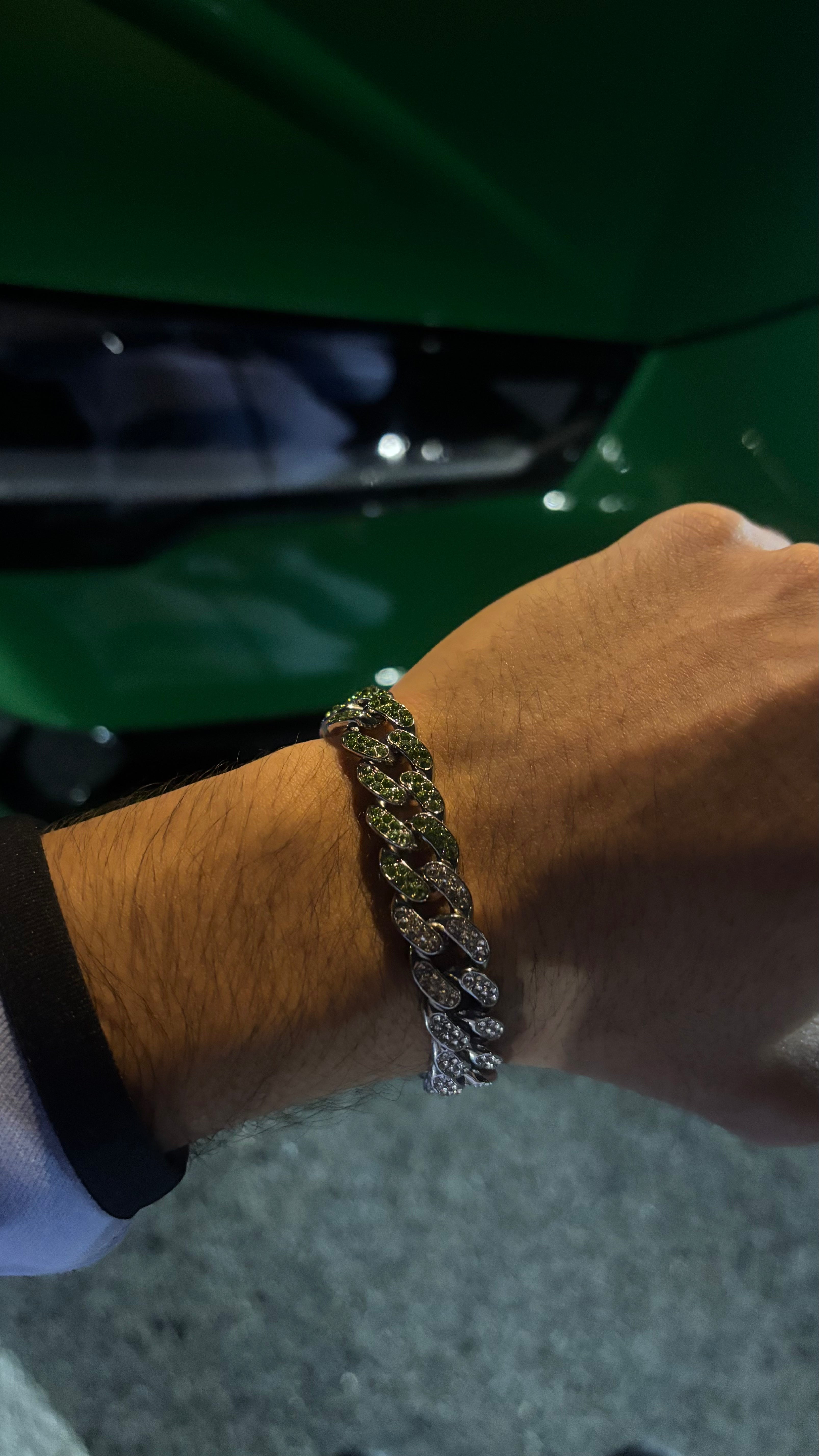 Two-Tone Iced Cuban Link Bracelet