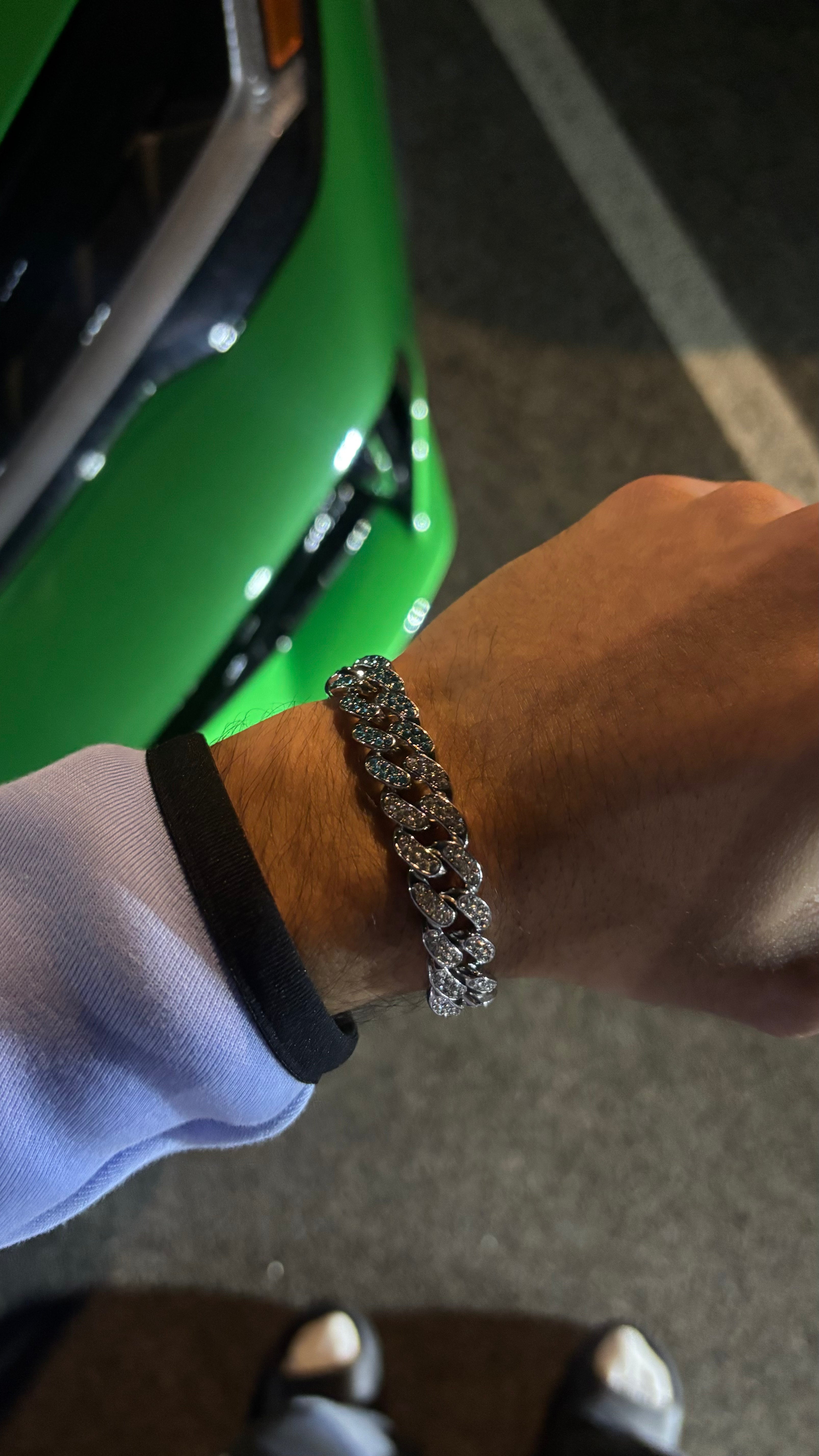 Two-Tone Iced Cuban Link Bracelet