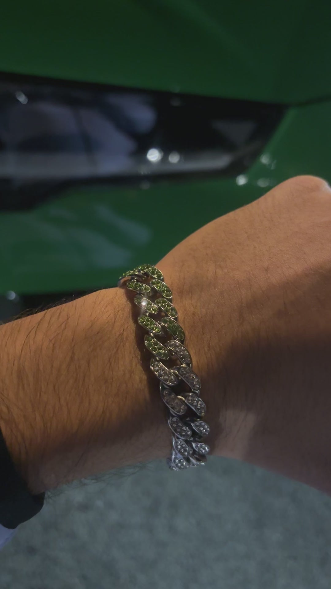 Two-Tone Iced Cuban Link Bracelet