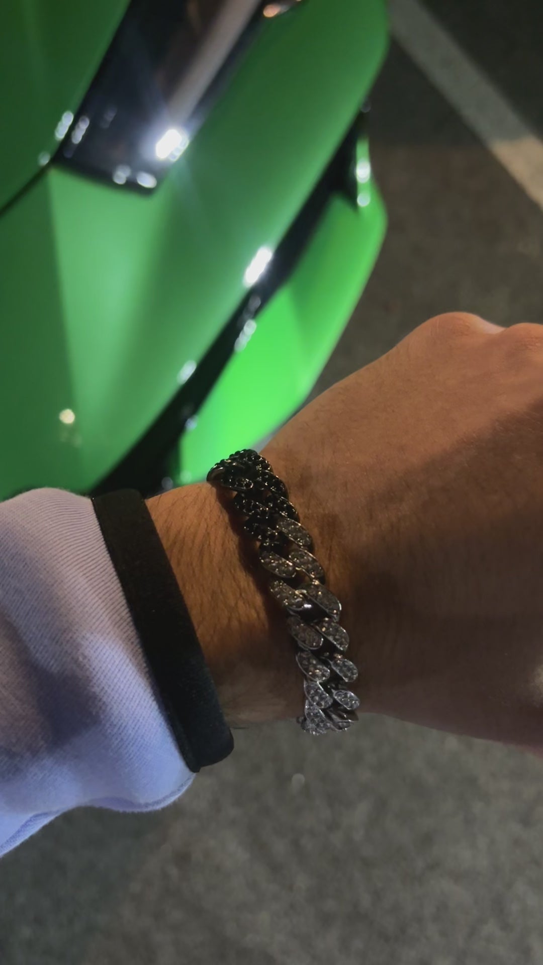 Two-Tone Iced Cuban Link Bracelet